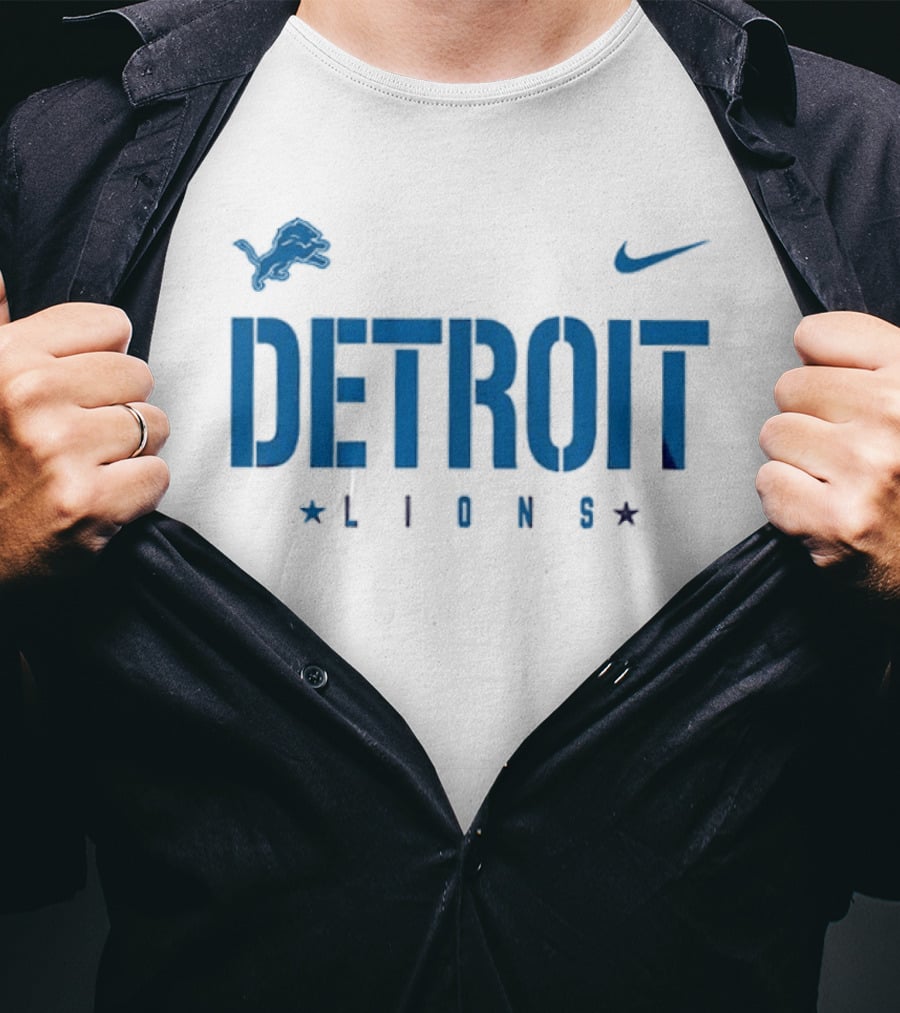 Detroit Lions Nike Collaboration With Star Accents T-Shirt