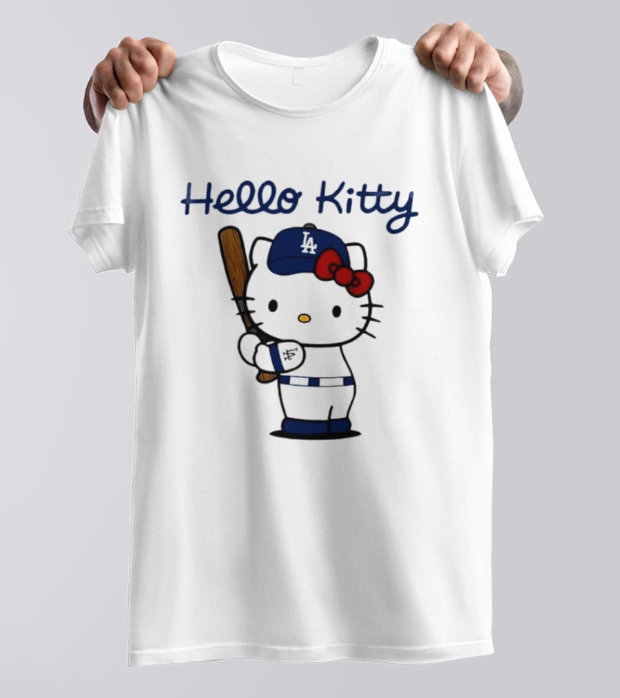 Hello Kitty Los Angeles Dodgers MLB Baseball Player T-Shirt
