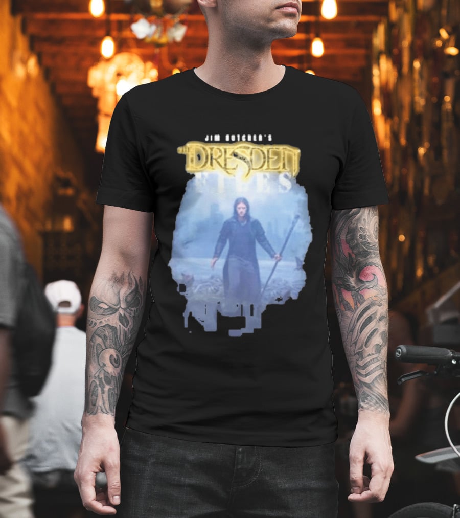 Jim Butcher's Dresden Files Man Holding Staff T-Shirt