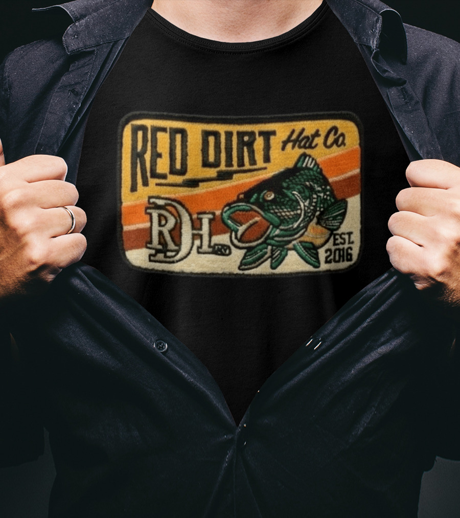 Red Dirt Hat Co Fish Patch RDH Est 2016 T-Shirt