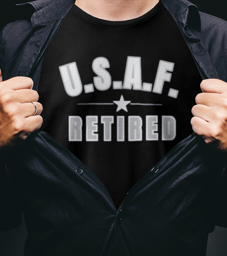 U.S.A.F. Retired Military Veteran Tribute Star T-Shirt