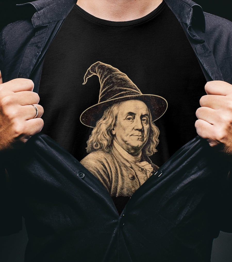 Wizard Benjamin Franklin Witch Hat T-Shirt