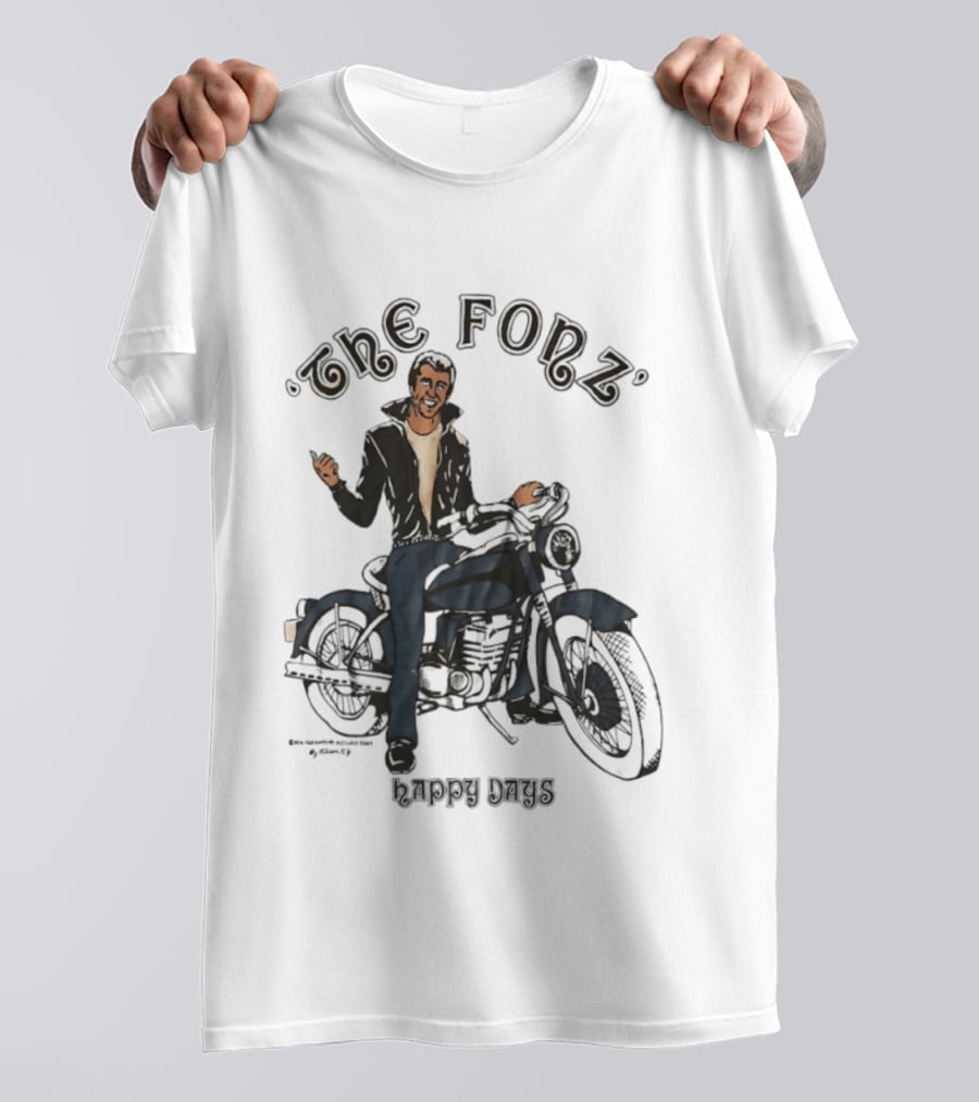 The Fonz Happy Days Motorcycle Coolness Retro 70s Vibes T-Shirt