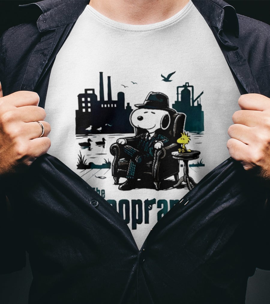 The Snoopranos Peanuts Snoopy Woodstock Mafia Scene T-Shirt