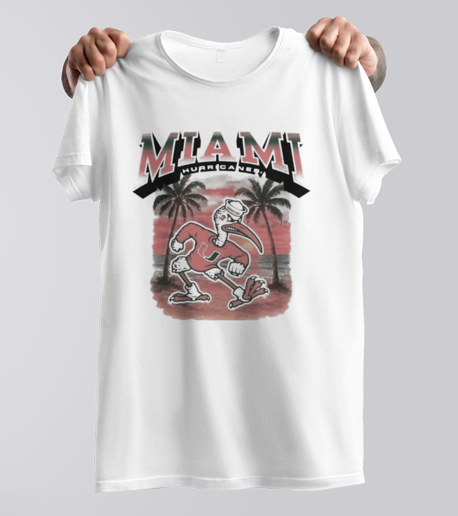 Miami Hurricanes NCAA Sebastian Fire Alarm Sunset Palms T-Shirt