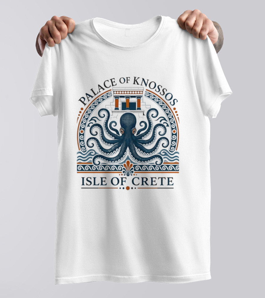 Palace Of Knossos Octopus Motif Isle Of Crete T-Shirt