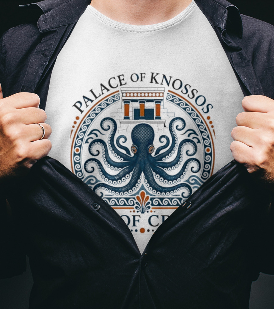 Palace Of Knossos Octopus Motif Isle Of Crete T-Shirt