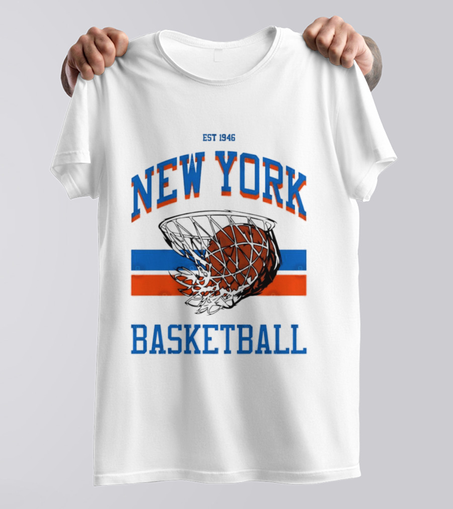 New York Basketball Est 1946 Slam Dunk Net T-Shirt