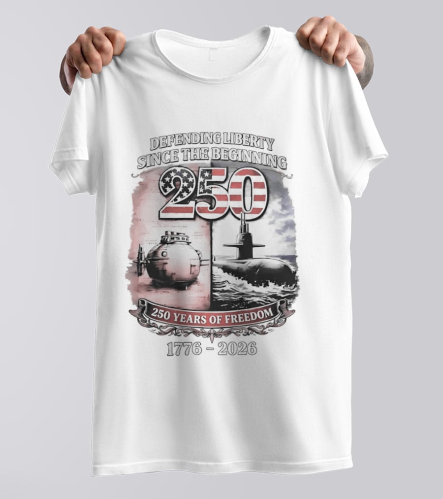 Defending Liberty Since The Beginning 250 Years Of Freedom 1776 2026 US Flag T-Shirt