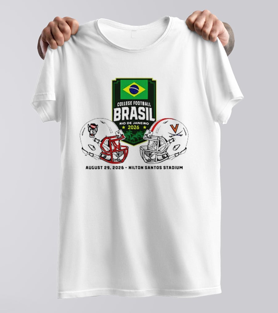 NC State Wolfpack Vs Virginia Cavaliers Brasil College Football Rio Game 2026 Hilton Santos Stadium August 30 T-Shirt