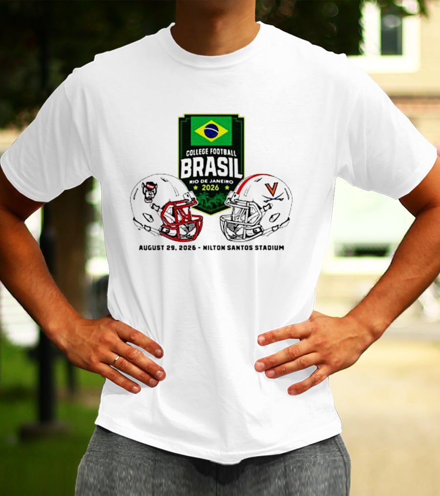 NC State Wolfpack Vs Virginia Cavaliers Brasil College Football Rio Game 2026 Hilton Santos Stadium August 30 T-Shirt