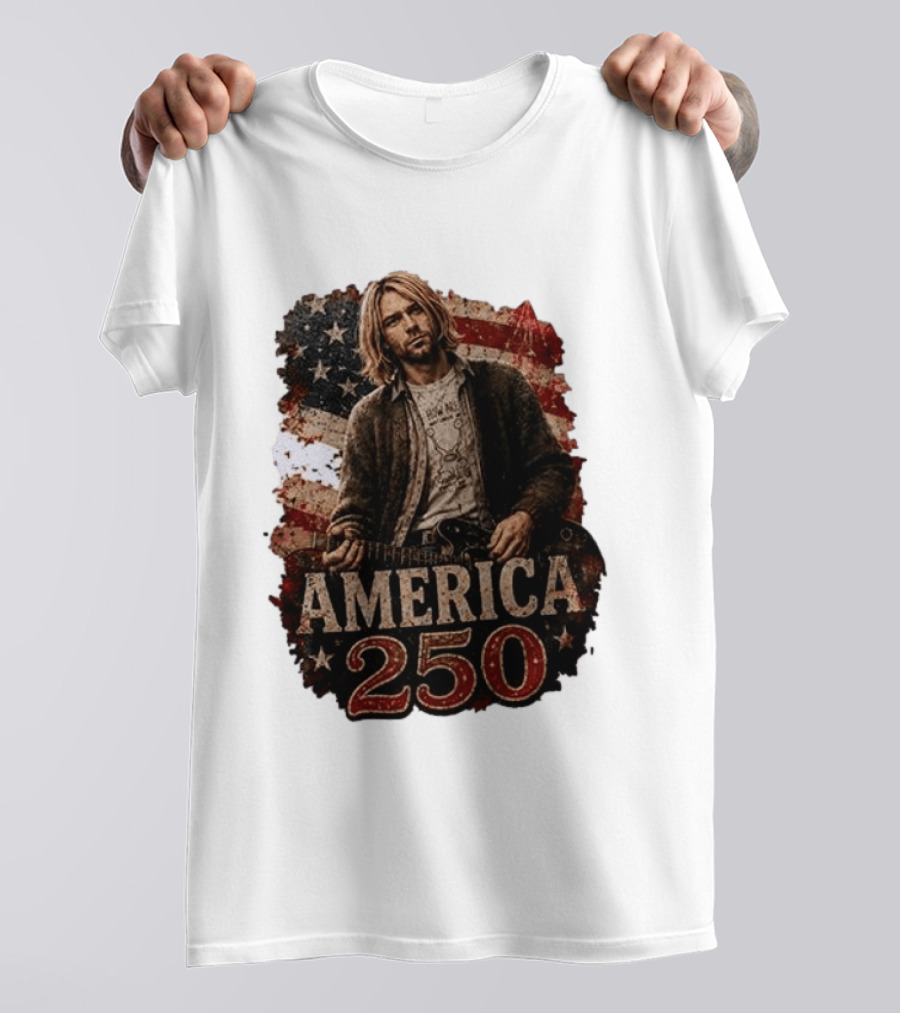 America 250 Years Of Freedom I Love America Kurt Cobain T-Shirt