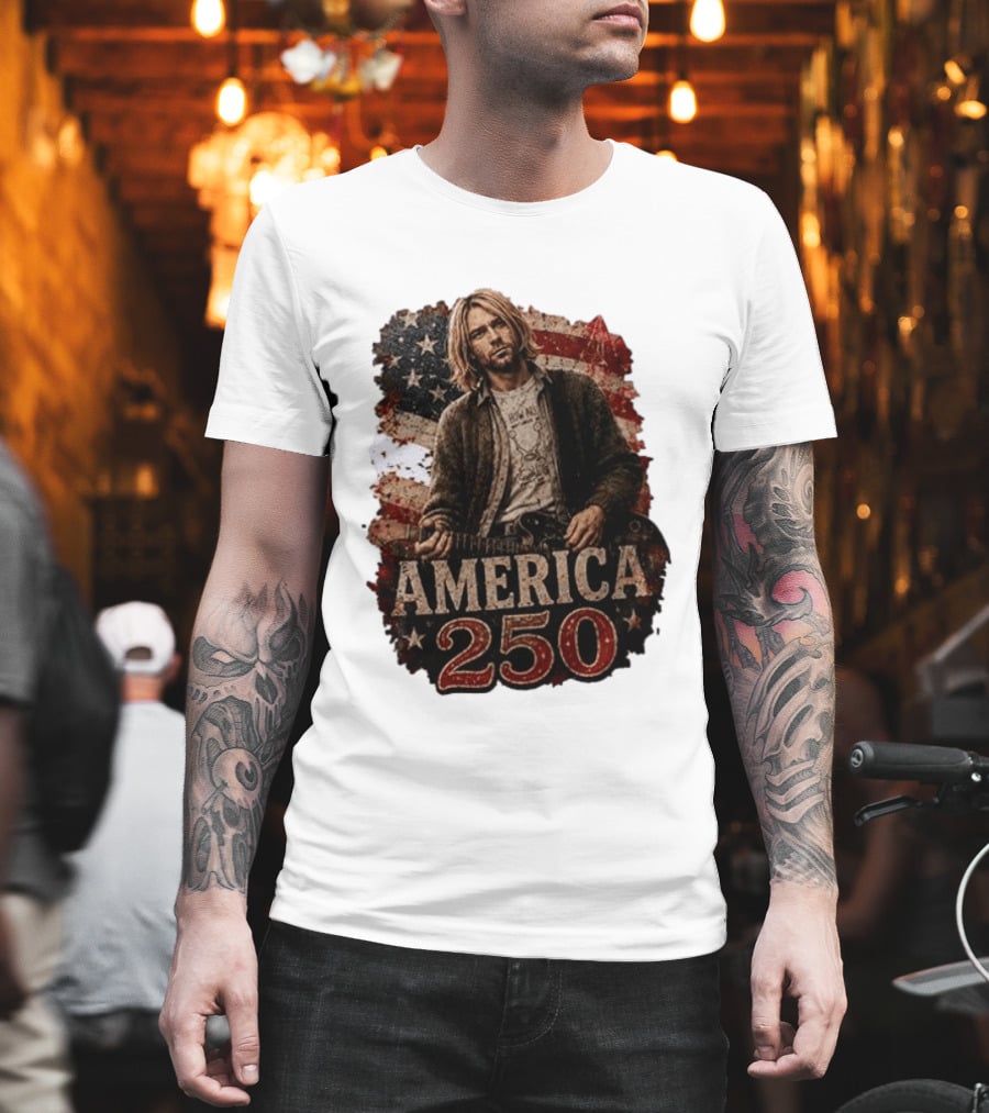 America 250 Years Of Freedom I Love America Kurt Cobain T-Shirt
