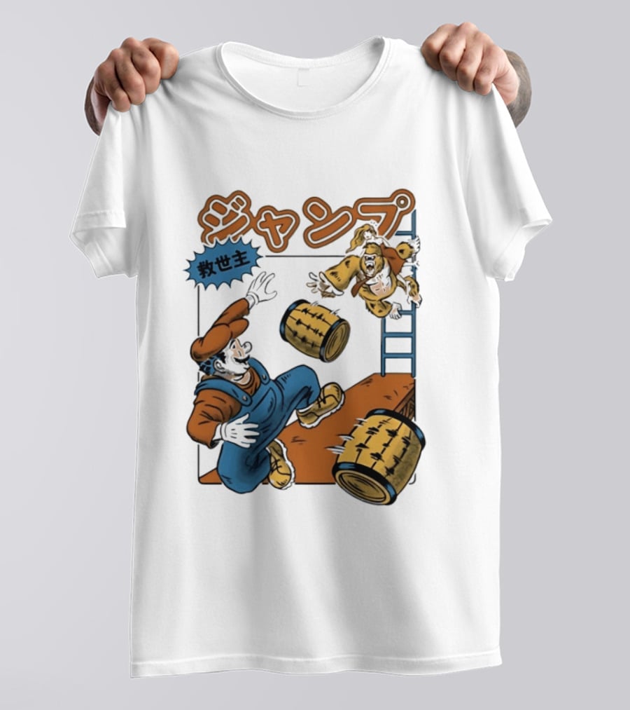 Mario Vs Donkey Kong Jumping Savior T-Shirt