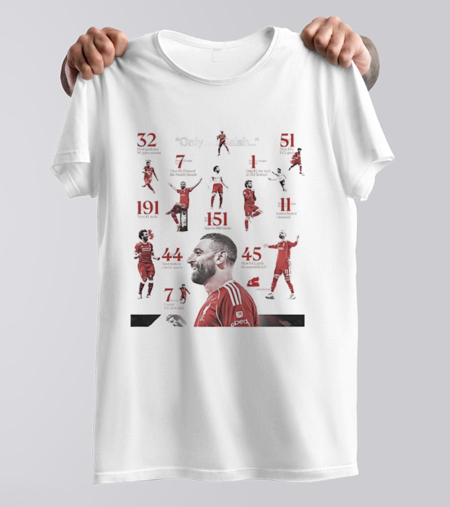 Mohamed Salah Liverpool FC Only IV League Goals Astonishing Records T-Shirt