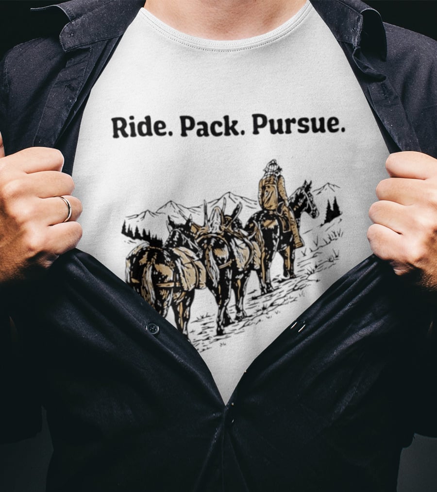Mountain Wilderness Backcountry Ride Pack Pursue Mules Expedition Journey T-Shirt