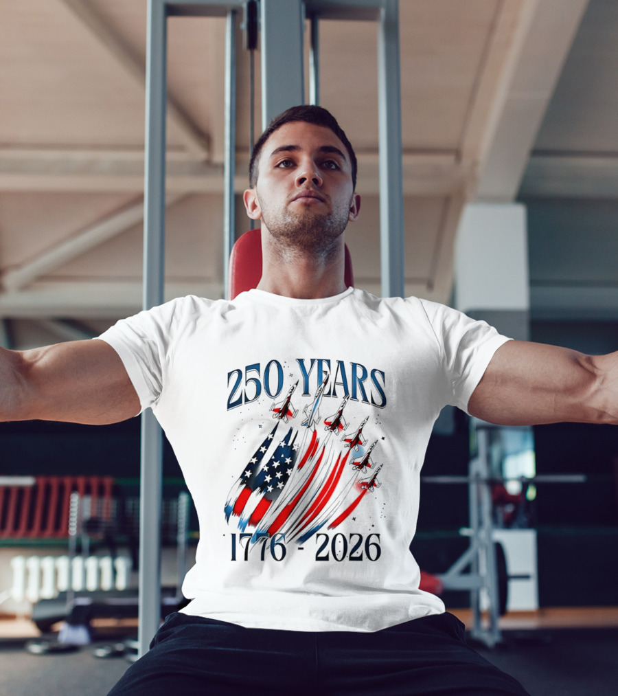 250 Years United States Independence Day 1776 2026 Fighter Jets Sestercentennial T-Shirt