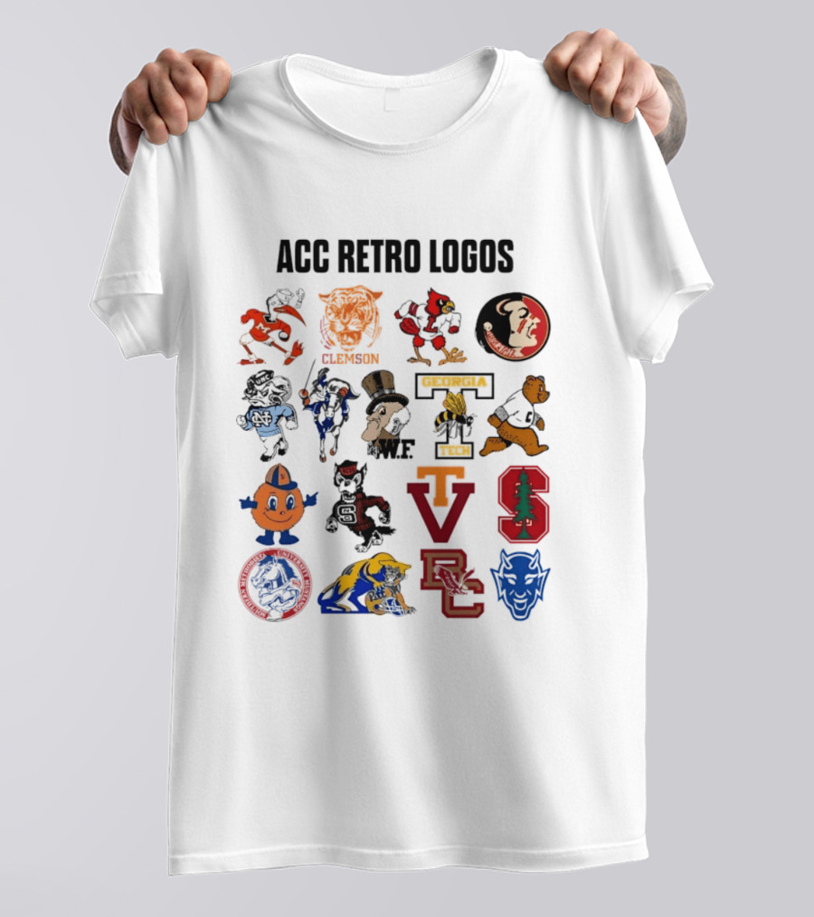 ACC Retro Logos Clemson WF VT VC T-Shirt