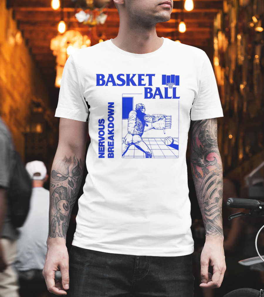 Basketball Nervous Breakdown Game Room Scene T-Shirt