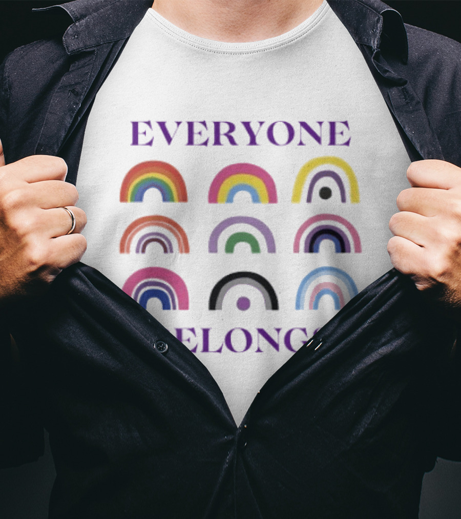 Everyone Belongs Pride Rainbow Diversity Inclusivity T-Shirt