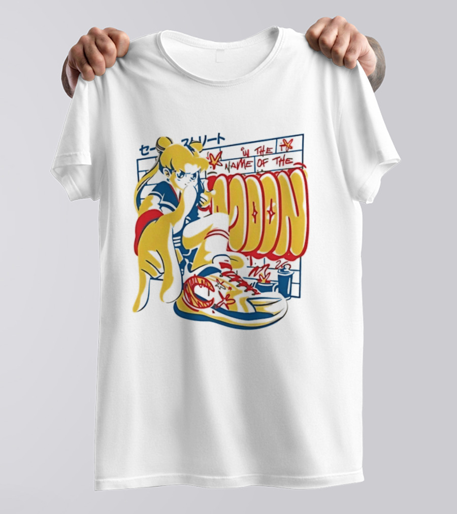 Sailor Moon Urban Scout In The Name Of The Moon Graffiti Style Sneakers T-Shirt