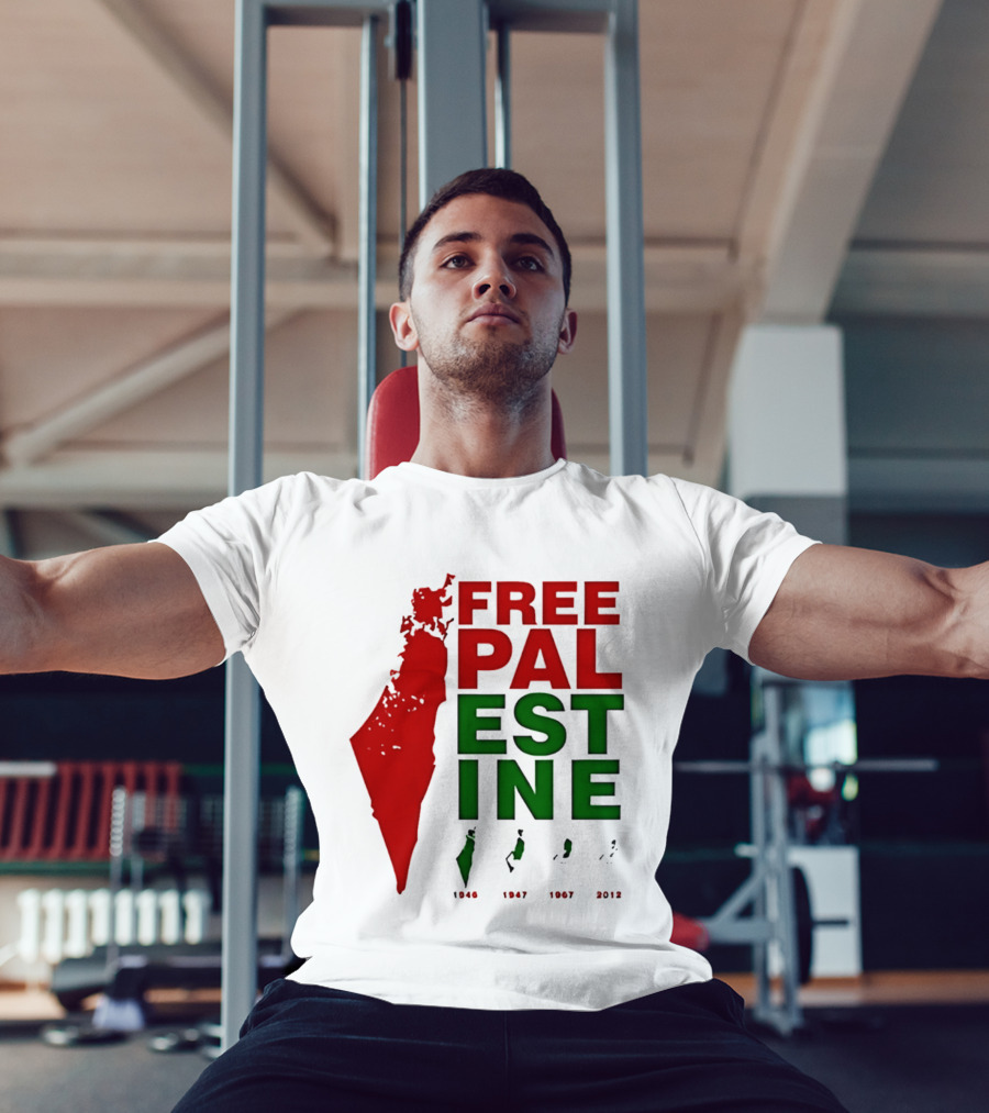 Free Palestine 1946 1947 1967 2012 Map T-Shirt