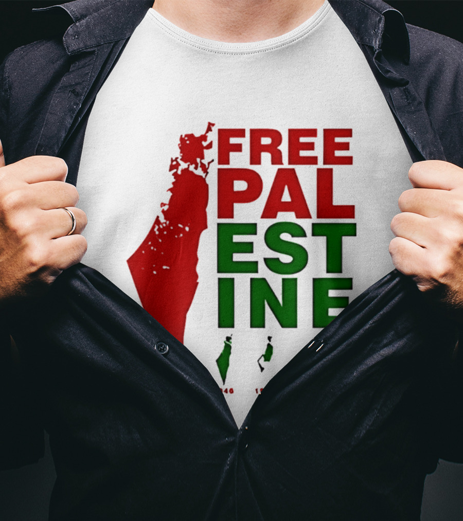 Free Palestine 1946 1947 1967 2012 Map T-Shirt