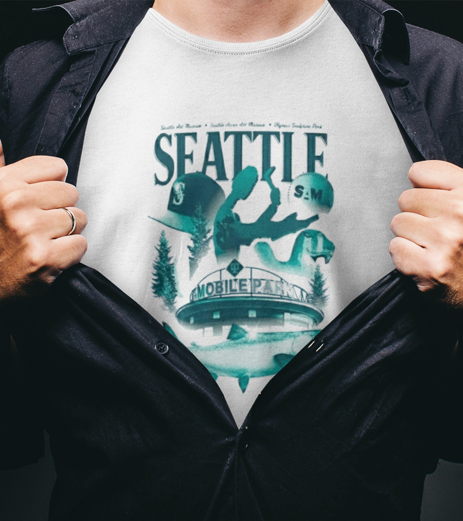 Seattle Mariners SAM Museum Olympic Sculpture Park Salmon T-Shirt