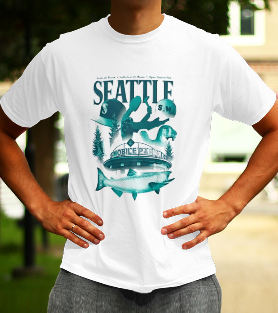 Seattle Mariners SAM Museum Olympic Sculpture Park Salmon T-Shirt