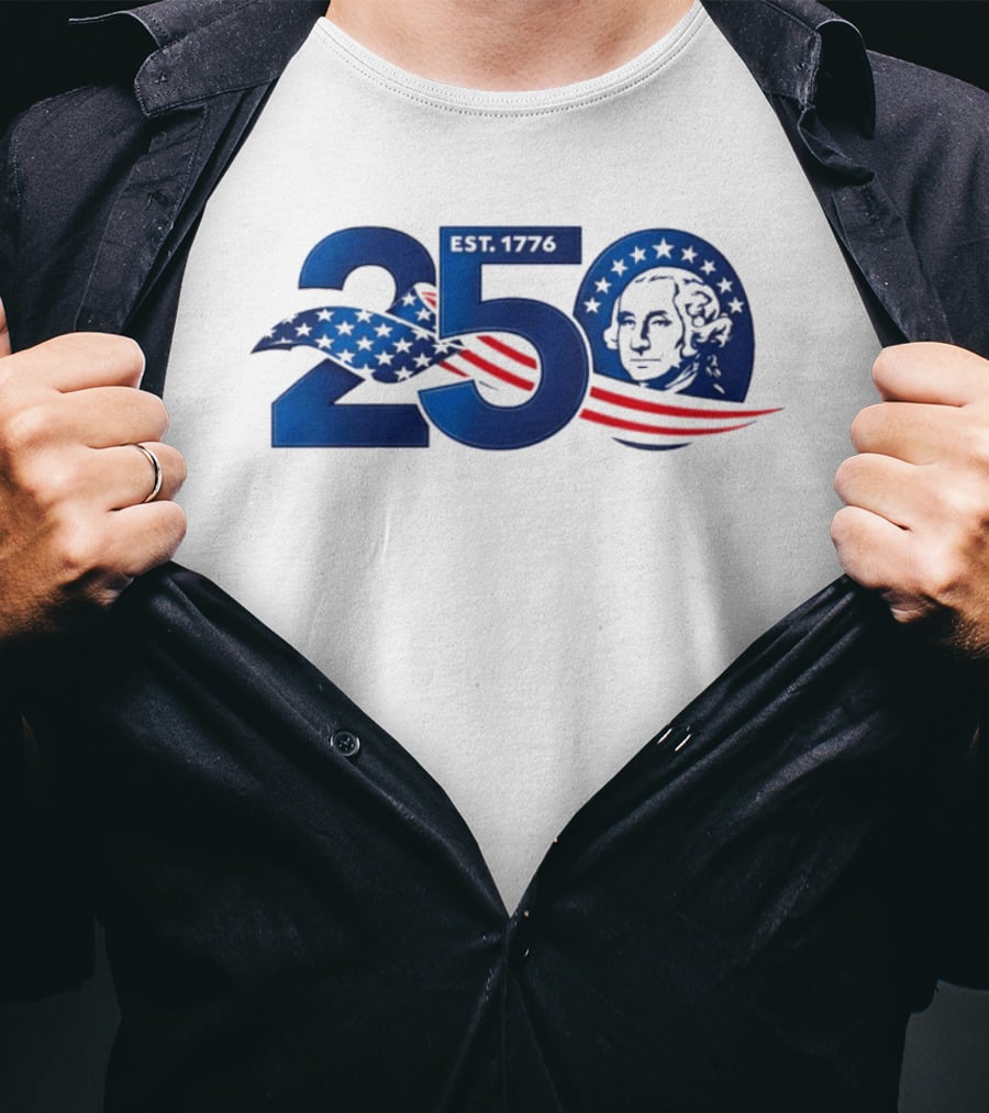 George Washington 250th Anniversary EST 1776 USA Patriot T-Shirt