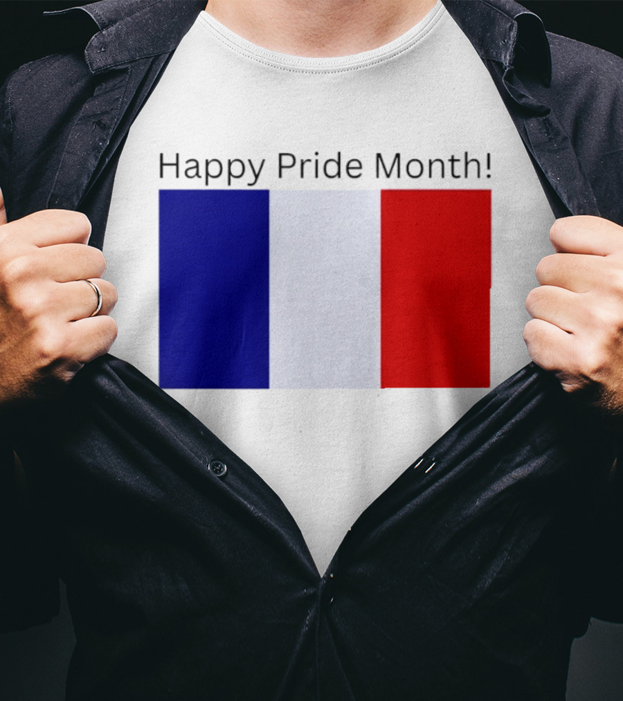 Happy Pride Month France Flag Celebration T-Shirt