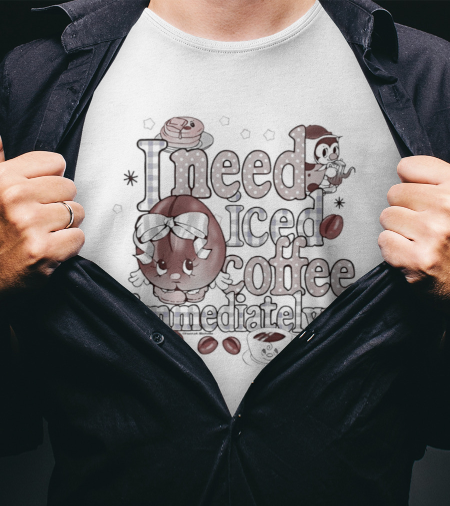 Iced Coffee Lover's Essential Starry Morning Boost T-Shirt