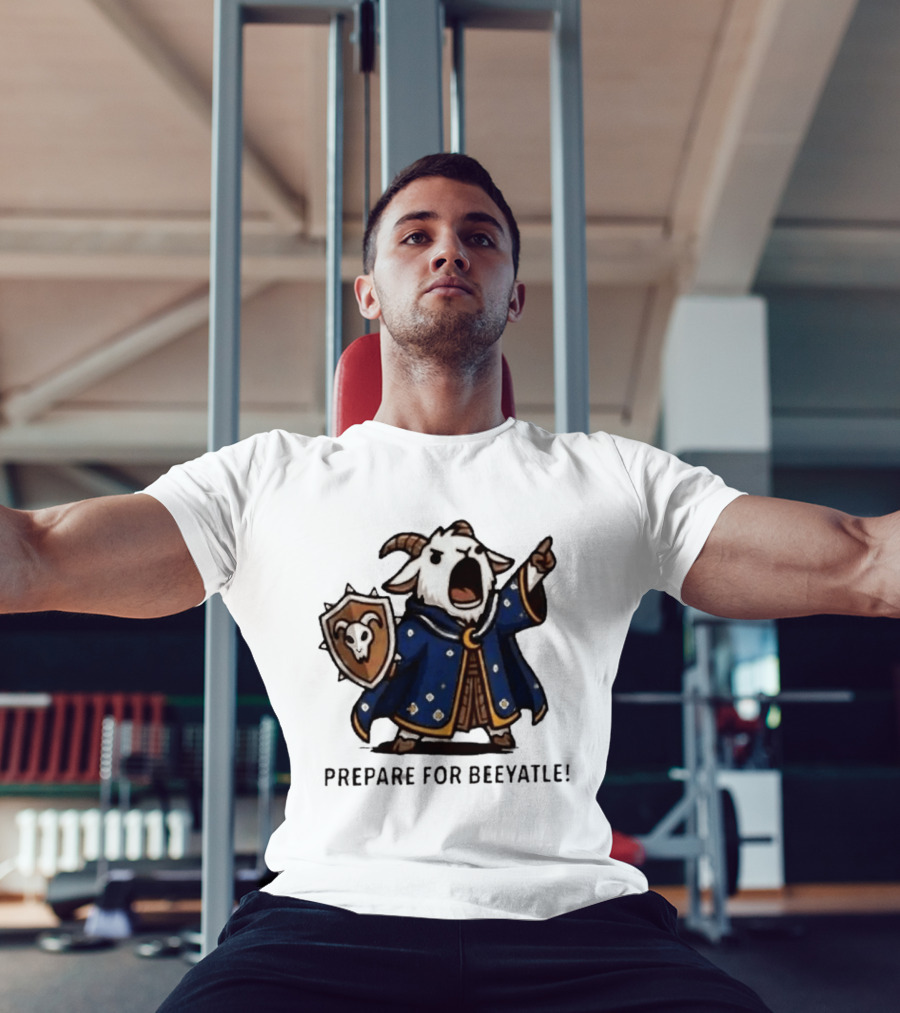 Wizard Goat Prepare For Beeyatle Fantasy Battle Mage Cloak Shield T-Shirt