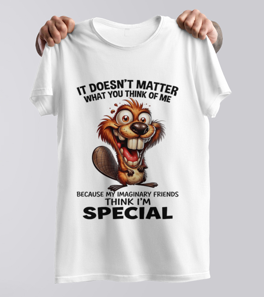 It Doesn't Matter What You Think Of Me Because My Imaginary Friends Think I'm Special Cartoon T-Shirt