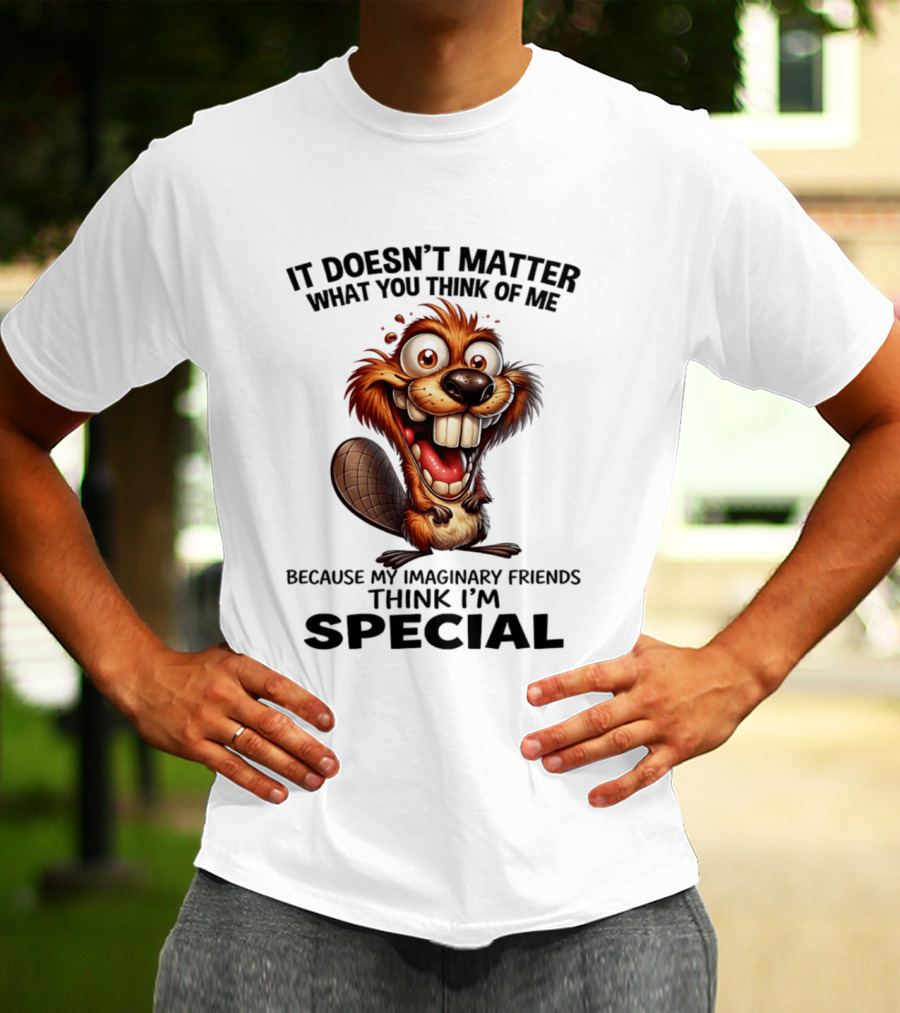 It Doesn't Matter What You Think Of Me Because My Imaginary Friends Think I'm Special Cartoon T-Shirt