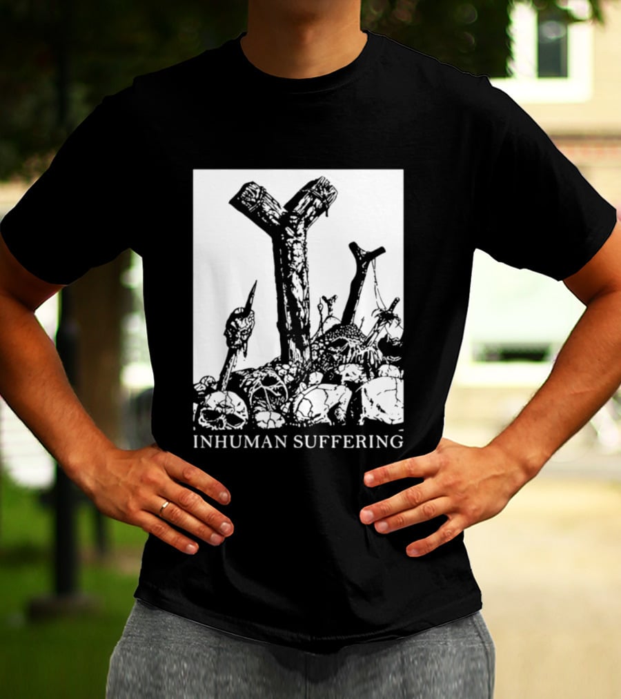 Death Metal Black Metal Extreme Metal Gothic Inhuman Suffering Skulls Swords T-Shirt