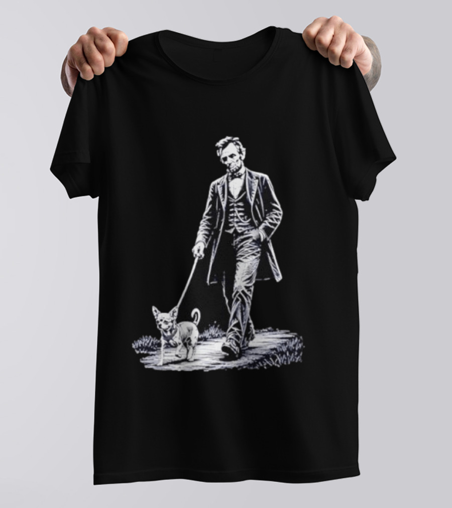 Abraham Lincoln Walking Chihuahua For USA 250th Anniversary Celebration T-Shirt