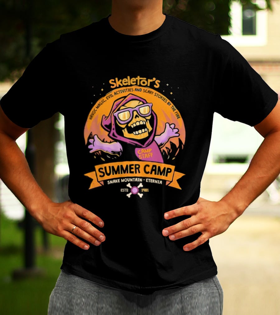 Skeletor's Summer Camp Havoc Magic Evil Activities Scary Stories Snake Mountain Eternia Estd 1981 T-Shirt