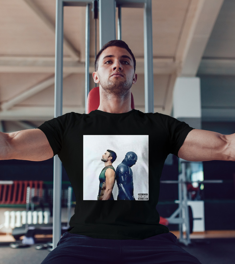 The Deep And Black Noir The Boys Parental Advisory Iconic Character Duo T-Shirt