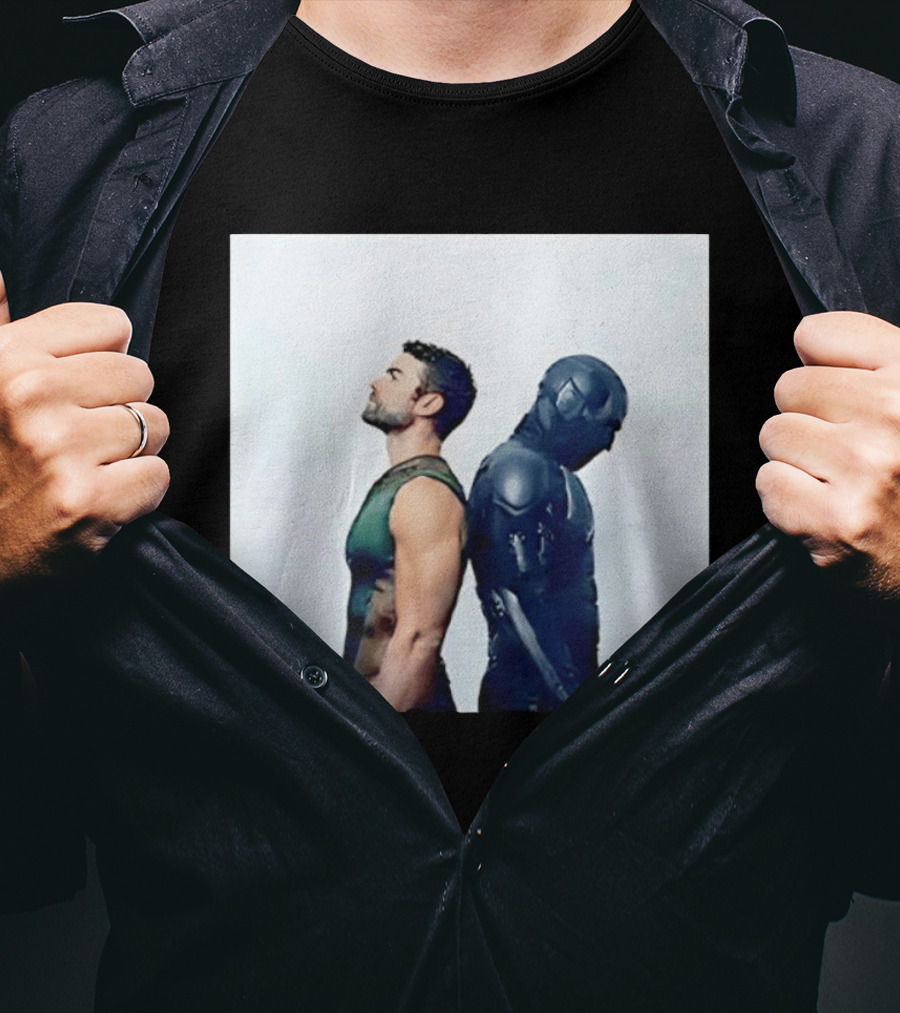 The Deep And Black Noir The Boys Parental Advisory Iconic Character Duo T-Shirt