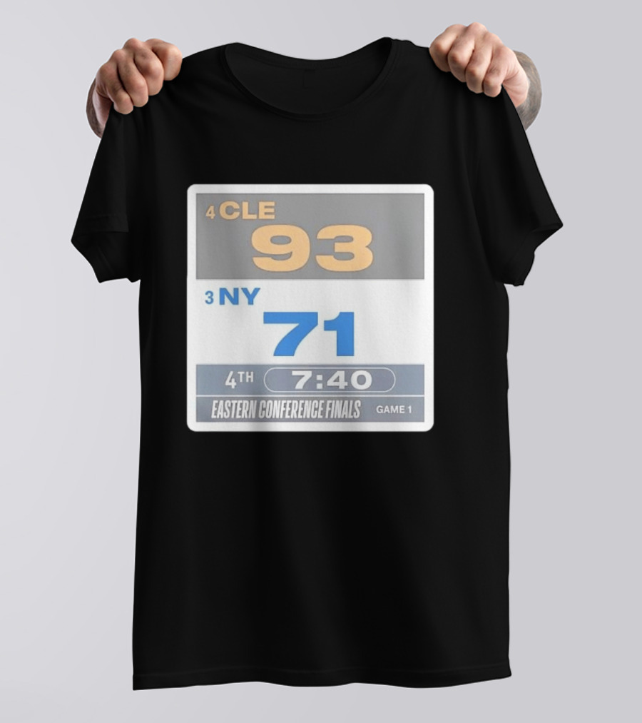 4 CLE 93 Vs 3 NY 71 Eastern Conference Finals Game 1 Scoreboard 4th Quarter 7:40 Remaining T-Shirt
