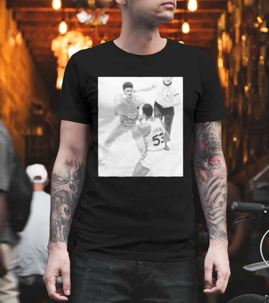 NBA Vintage Showdown Maurice Lucas Vs Darryl Dawkins Black White 20 53 T-Shirt