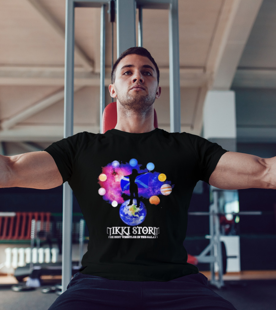 Nikki Storm Best Wrestler Galaxy Scotland Planets Cosmic Flag T-Shirt