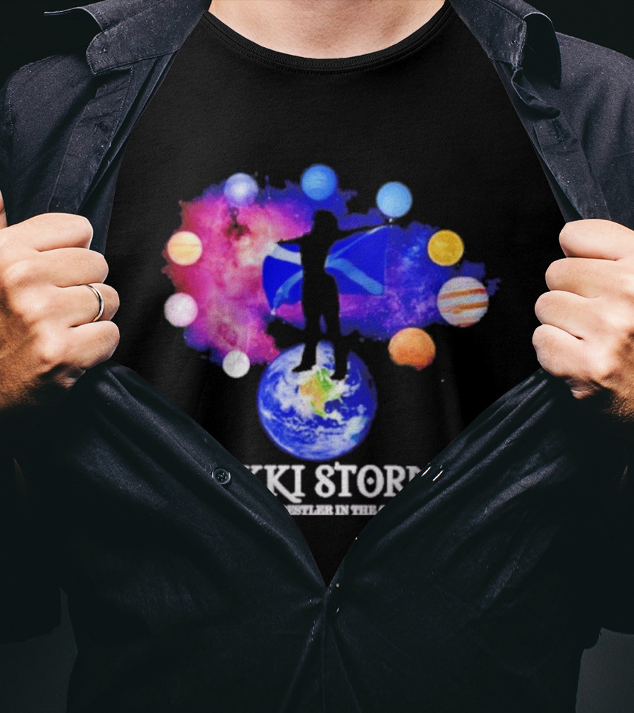 Nikki Storm Best Wrestler Galaxy Scotland Planets Cosmic Flag T-Shirt