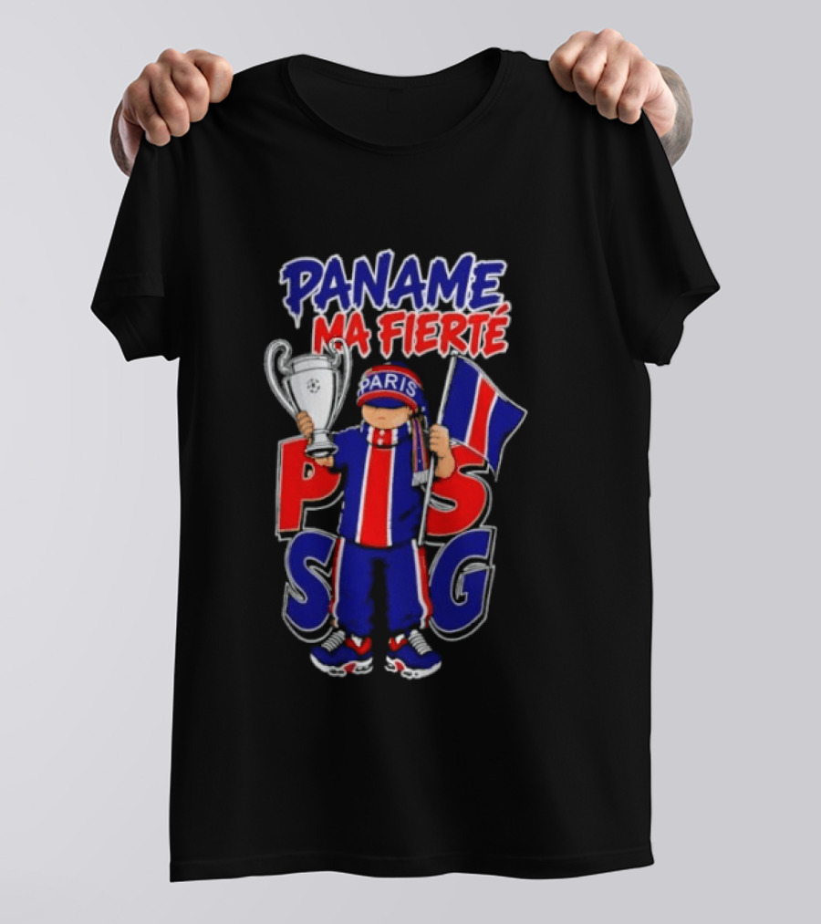 Paname Ma Fierté PSG Paris Trophy Flag Celebration T-Shirt