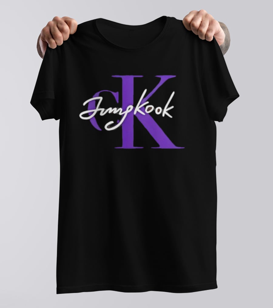 CK Jung Kook Purple Initials And Signature T-Shirt