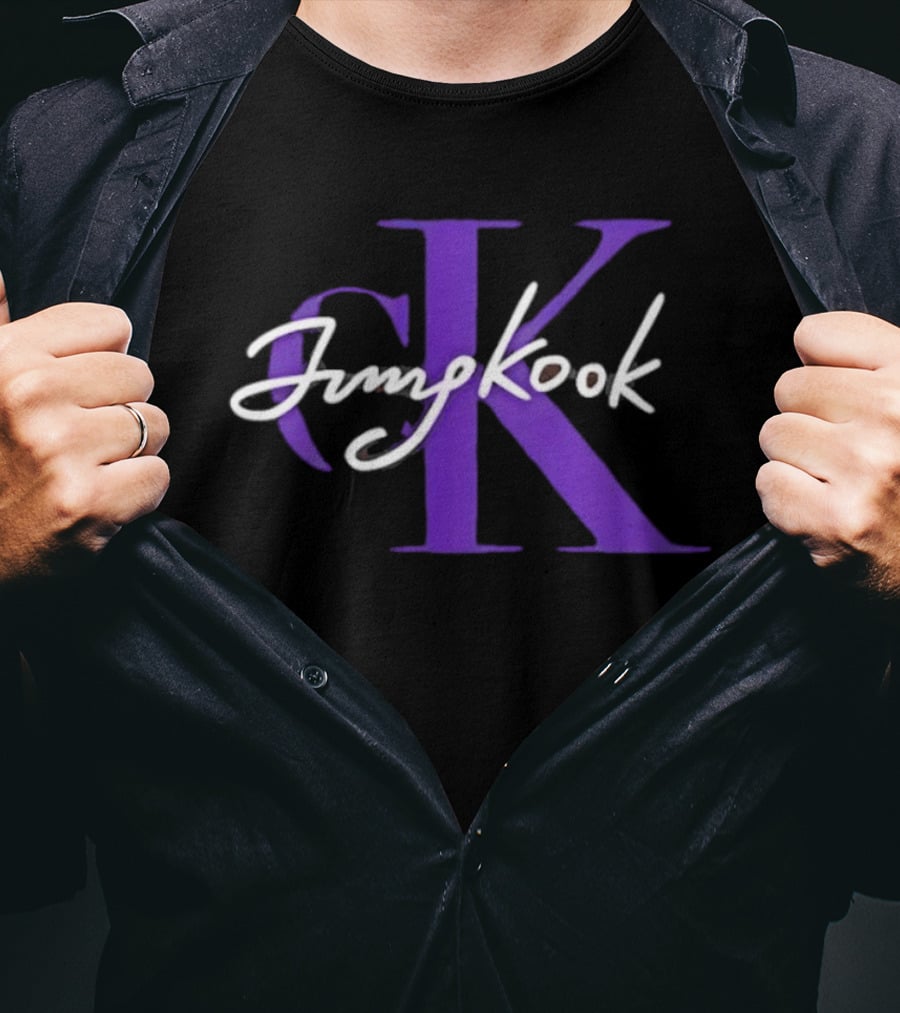 CK Jung Kook Purple Initials And Signature T-Shirt