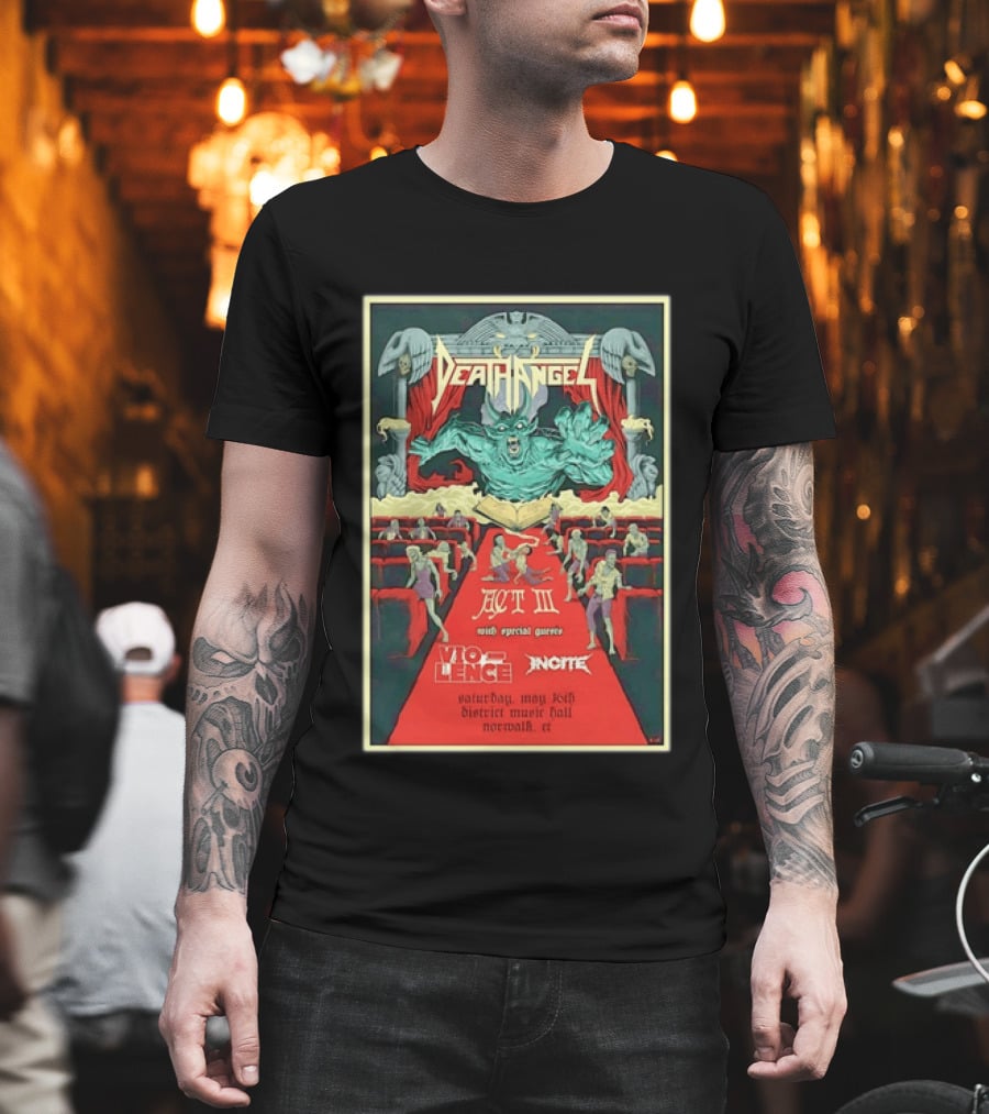 Death Angel Act III May 16 2026 Vio Lence Incite District Music Hall Norwalk CT T-Shirt