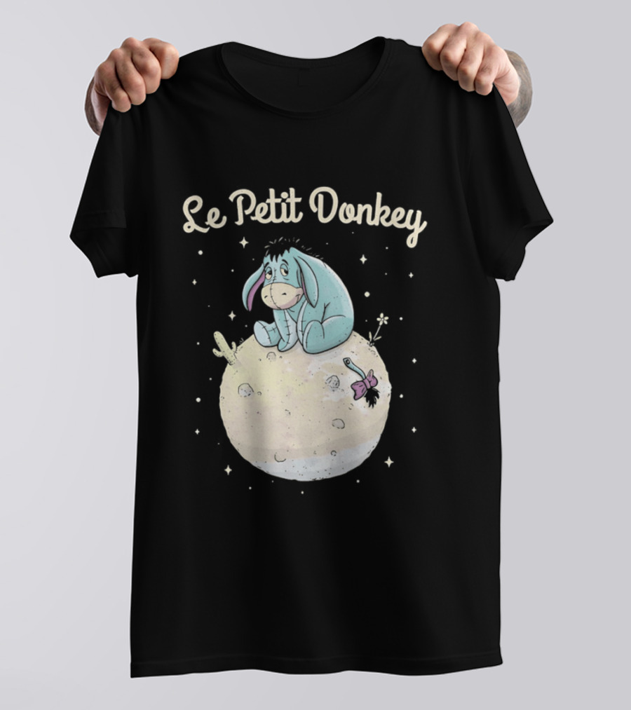 Le Petit Donkey Eeyore Sitting On Moon With Stars T-Shirt