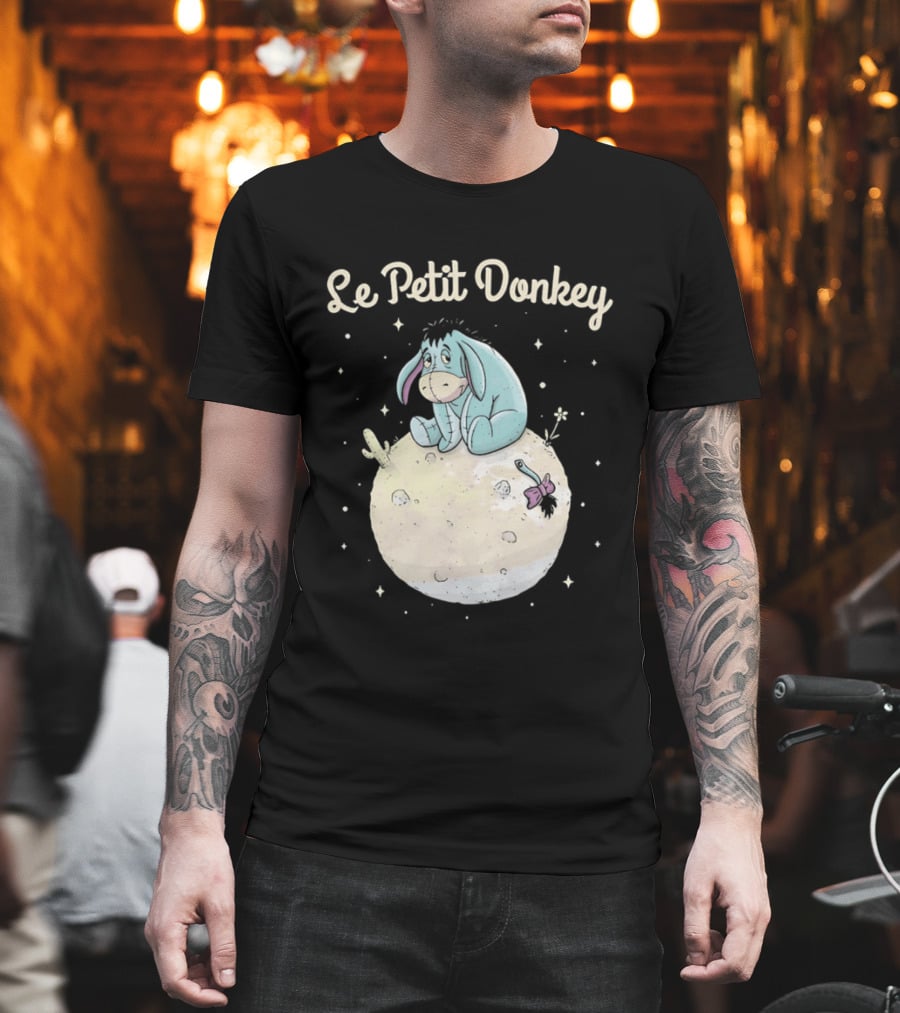 Le Petit Donkey Eeyore Sitting On Moon With Stars T-Shirt